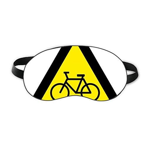 סמל אזהרה צהוב אופניים שחור משולש שינה מגן עיניים