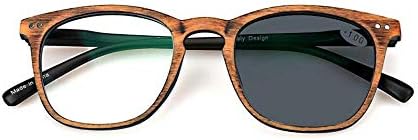 משקפי קריאה פוטו -כרומיים משקפי ראייה פרוגרסיביים מחליפים משקפי שמש של עדשה +2.75 חוזק מסגרת עץ אפור