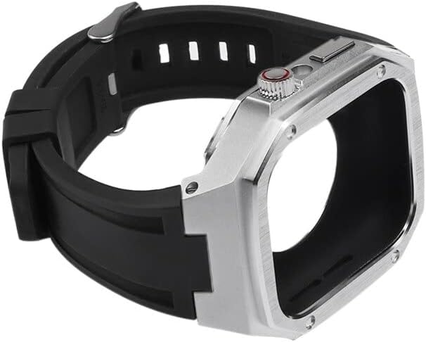 מארז מתכת רצועת סיליקון צבעונית עוצמתית עבור Apple Watch Iwatch SE 8 7 6 5 4 40 ממ 41 ממ 44 ממ 45 ממ גברים להחליף שינוי פס ערכת DIY