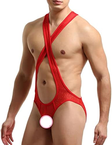 רשת גברים ג'וק רצועת גוף תחתונים בגד בגד גוף אחד להיאבקות סינגלט גוף גוף גוף תומך אתלטי בגדי גוף