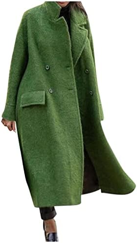 מעיל תערובת צמר צמר Twgone לנשים באורך אלגנטי באורך ברך חמות חורפי חום עם כיסים