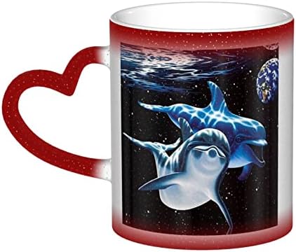 אסילו דולפין כדור הארץ קפה קסם ספלי-חום רגיש אישית צבע שינוי כוסות בשמיים,מתנת יום הולדת