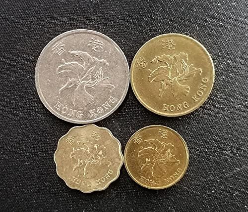 מערך מטבעות אסייתי של מטבעות הונג קונג באוהיניה מהדורה 1 2 5 סנט 1 יואן 4 סטים של 4 אוסף מטבעות מזל מהונג קונג, מקאו וטייוואן