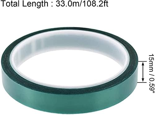 ZJFF ירוק טמפרטורה גבוהה קלטת מחמד דבק ， משמש באופן נרחב ללוח מעגלי ציפוי, ציור ריסוס לרכב, הגנת ציפוי ， 33.0 מ '/108.2ft ， 2 גליל