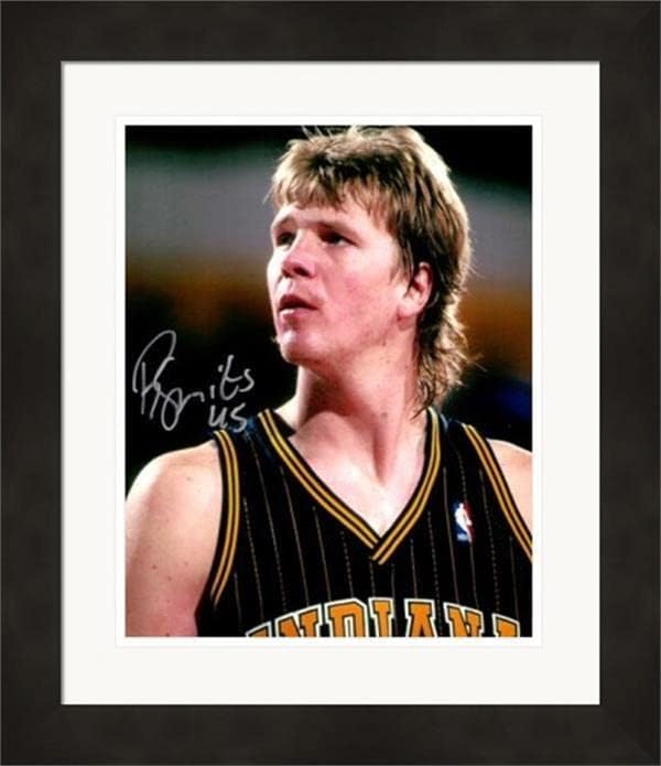 Rik Smits חתימה 8x10 תמונה 4 Matted & Framed - תמונות NBA עם חתימה