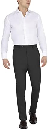 מכנסי חליפת גברים דקני, מוצק שחור, 40 וואט על 34 ליטר