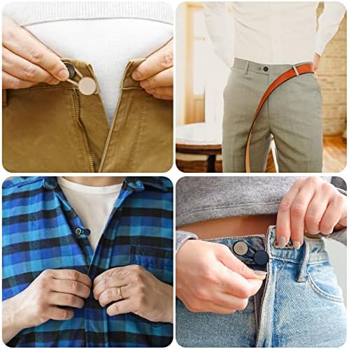 18 יחידות מכנסיים כפתור מאריך, גמיש חגורת מאריך כפתורי ג ' ינס כפתור מאריך עבור שמלת חולצות, סיליקון צווארון מאריך חולצה מכנסיים מותניים