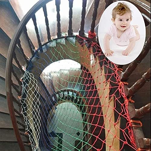 אוסאד צבע ארוג בטיחות נטו מרפסת מדרגות הגנה נטו ילדים אנטי נופל טיפוס הגנה דקורטיבי חבל מסוקס צבע : 8 סנטימטר רשת, גודל : 5.6 מטר