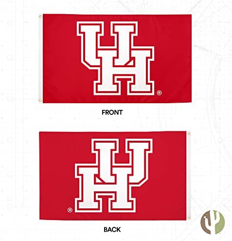 אוניברסיטת קקטוס המדבר של יוסטון דגל קוגרים UH דגלים באנרים פוליאסטר מקורה חיצוני 3x5
