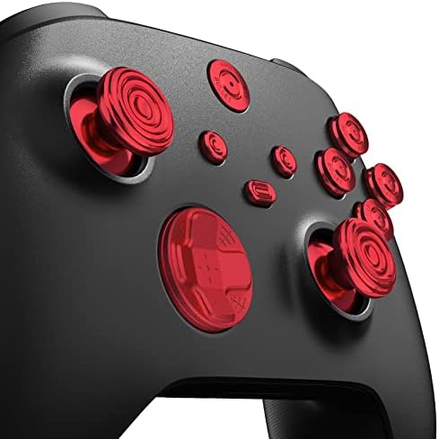 קיצוני 11 ב 1 לחצני מתכת אדומים מותאמים אישית עבור בקר Xbox סדרה X/S בקר, סגסוגת אלומיניום DPAD START BACK SHATE, כפתור אצבע החלפת