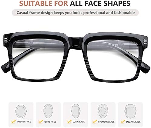 משקפי קריאה בעיצוב כוורן לנשים-קוראי אוברסייז אופנתיים-שחור,+1.00