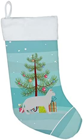 אוצרות קרוליין CK4698CS רוסית שחור לבן 2 חתול חג מולד חג מולד שמח, אח תלויים גרביים עונת חג המולד עיצוב חג מפלגה קישוטי חג משפחתי,