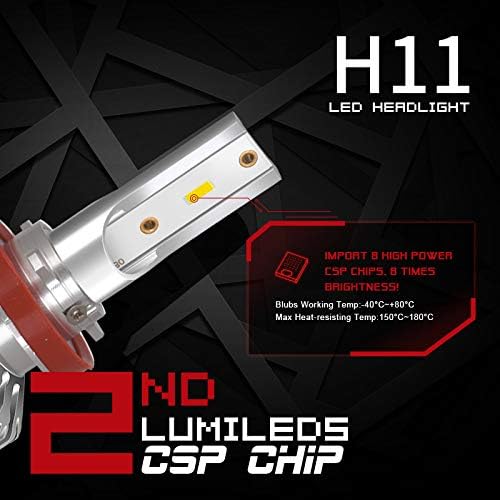 נורות פנס LED H11/H8/H9 LED CSP 10000LM נורה גבוהה אור ערפל נמוך