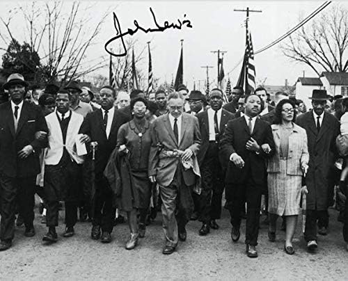 ג'ון לואיס הדפס מחדש חתימה על חתימה 8x10 פוסטר של חבר הקונגרס פעיל לזכויות אזרח הדפסת רבייה