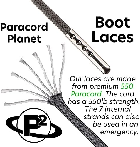 550 שרוכי אתחול Paracord - Paracord Planet Milspec Paracord Lace תחרה - זמין באורך 52 ו 72 אינץ '